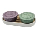 Skoon Tvålhållare i bambu med vit rist - 1 Stk