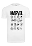 MERCHCODE Marvel Crew T-Shirt Homme, White, XL