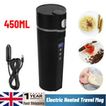 Electric Heated Travel Mug 450ml Smart Temperature Control Heating Car Cup 12V