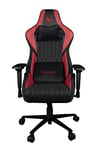 Konix Drakkar Chaise de Bureau Gaming Hel - Inclinaison siège 150° - Cuir polyuréthane Lisse - Noir et Rouge