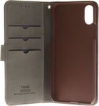 Insmat Premium Flip Case lompakkokotelo iPhone X, ruskea