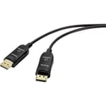 Renkforce - fibre optique / DisplayPort Câble de raccordement Fiche mâle DisplayPort, Fiche mâle DisplayPort 15.00 m noir