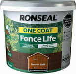 Ronseal One Coat Fence Life Harvest Gold Colours & Protects Sheds & Fences 5L
