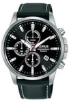 Lorus Men's Chronograph Watch with Black Leather Strap RM387HX9