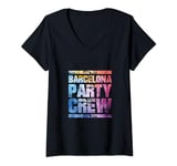 Womens Barcelona Vacation | Party Crew Travel Quote V-Neck T-Shirt