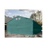 Intent24 - 6x18m tente-garage de stockage, porte 4,1x2,9m, toile pvc d'env. 550 g/m² - vert
