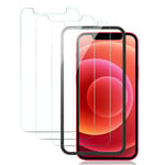 TAURI 3 Pack Screen Protector Compatible with iPhone 12 and iPhone 12 Pro 6.1 inch Tempered Glass iPhone 12 5G and iPhone 12 Pro 5G Bubble Free Protective Film with Alignment Frame