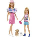 Barbie - Coffret Poupées Stacie et Barbie avec 2 chiots et accessoires