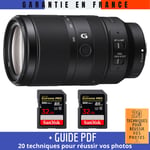 Sony E 70-350mm f/4.5-6.3 G OSS + 2 SanDisk 32GB UHS-II 300 MB/s + Guide PDF 20 techniques pour réussir vos photos