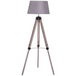 Free Standing Floor Lamp Bedside Light Tripod Holder Fabric Shade