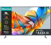 65" HISENSE 65U6KQTUK  Smart 4K Ultra HD HDR Mini-LED TV with Amazon Alexa, Silver/Grey