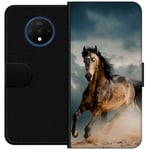 OnePlus 7T Musta Lompakkokotelo Springande Häst