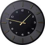 Kare Wall Clock, Engineered Partial Wood Material, Black, 60x60x4,2cm