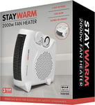 STAYWARM 2000w Fan Heater, Upright & Flatbed, 2 Heat Settings & Cool Blow