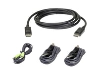 Aten 3 M Usb Displayport Secure Kvm Cable Kit, 3 M, Displayport, Svart, Usb, Displayport, 3.5 Mm, Usb, Displayport, 3.5 Mm, Hankoppling
