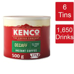 Kenco Decaff Instant Coffee Tin 6 x 500g - 1,650 Servings