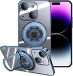 Compatible Avec Coque Iphone 13 Mini Transparente Iphone 13 Mini Protection Antichoc Etui Magnétique Recharge Support Case Accessoire Bleu