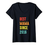 Womens Mother's Day Surprise From Daughter Son Best Mama Since 2016 V-Neck T-Shirt