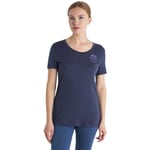 Icebreaker Kortärmad T-shirt Merino 150 Tech Lite Iii Scoop Logo Reflections Blå M Kvinna