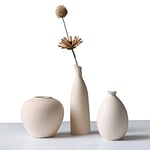 Abbittar Lot de 3 vases en céramique de style minimaliste pour décoration d'intérieur rustique, décoration de ferme moderne, décoration de salon, d'étagère, décoration de table, bibliothèque, cheminée