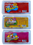 Sweeties Food Sweet Candy Set of 3. Giant Strawberry Fried Eggs and Jelly Hearts 3 x 200g tubs with Tweezers