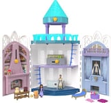 Disney Wish Rosas Castle Dollhouse Playset with 2 Posable Mini Dolls, Star Figure, 20 Accessories, Light-Up Projection Dome & More, HPX38