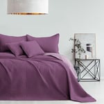 AmeliaHome Softa Couvre-lit Violet 240 x 260 cm avec surpiqûre ultrasonique en Polyester