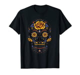 Floral Skeleton Skull - Candy Skull Print - Smiling Skull T-Shirt