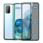 CE-LINK for Samsung Galaxy S20 Plus Case Privacy Screen Protector Anti Spy Tempered Glass Magnetic Clear Transparent Flip Cover Shock Proof Hard 360 Degree Full Body Protection Front and Back - Green