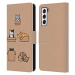 Head Case Designs Officially Licensed Beth WIlson Boxes Doodle Cats 2 Leather Book Wallet Case Cover Compatible With Samsung Galaxy S21 5G