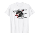 Flying V Rock N Roll Guitar, record and music notes T shirt T-Shirt