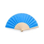eBuyGB Folding Handheld Fan, Wooden Hand Fan, Wedding Party Accessory, Pocket Sized Fan for Wedding Gift, Party Favours, Summer Holidays, Mini Travel Fan Home Décor - Blue (Pack of 15)