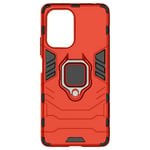 Case for Xiaomi Poco F5 Hybrid Shockproof Metallic Ring Support Red
