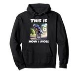 6 Year Old Birthday Party T-Rex Dinosaur Riding a Bike Kids Pullover Hoodie