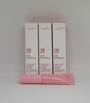 3x Clarins Natural Lip Perfector 21 Soft Pink Glow 5ml