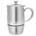VeoHome Stovetop Espresso Coffee Maker - 6 Cups 300ml Multi-Stove Stainless Steel Induction Moka Pot - Unbreakable and Dishwasher-Safe Italian Style Caffe Machine