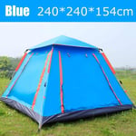 shunlidas 4-5 People Throw Tent Outdoor Automatic Tents Double Layer Waterproof Camping Hiking Tent 4 Season Outdoor Large Family Tents-Blue_Russian Federation