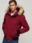Superdry Everest Faux Fur Hooded Padded Coat - Red, Red, Size 2Xl, Men