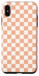 Coque pour iPhone XS Max Couleur de l'année 2024 - Motif à carreaux Peach Fuzz