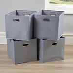Cube Pack of Four Canvas Fabric 32.5cm Storage Insert Boxes