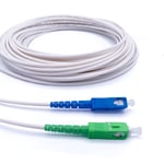 Elfcam® - Cable/Rallonge Fibre Optique ( Freebox ) - Jarretiere Simplex Monomode SC-APC a SC-UPC - Blindage et con(1M)