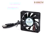 DC 5V USB borstlös hylsfläkt Fen Dator PC Silent Coole Black 6cm Black 6cm