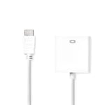 Nedis HDMI™ kabel | HDMI™ Kontakt | VGA hona 15p | 1080p | Nickelplaterad | 0.20 m | Rak | PVC | Vit | Blister