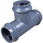 Wavin 90mm PVC T-rör, grått, PN10