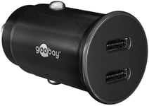 Goobay Dual-USB-C™ PD (Power Delivery) Auto Fast Charger (30 W) 30 W (12/24 V)lämplig för enheter med USB-C™ (Ström Delivery), såsom iPhone 12