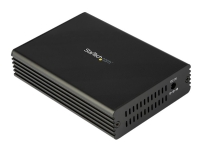 StarTech.com 10 GbE-fiber-Ethernet-mediaomvandlare för 1/2,5/5/10 Gbps nätverk NBASE-T SFP till RJ45 Multigigabit enkelläges/flerläges fiberoptiskt till kopparnätverksbaserat Ethernet till Fiber Bridge - Fibermediekonverterare - 10GbE - 10GBase-LR, 10GBase-SR, 10GBase-T - RJ-45 / SFP+