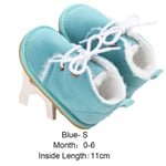 Baby Crib Shoes Pu Leather Suede Blue S