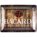 Nostalgic-Art Retro Tin Sign – Bacardi – Wood Barrel Logo – Gift idea for rum fans, Metal Plaque, 30 x 40 cm