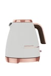 'Cosmopolis' Retro 1.7 Litre Kettle White & Rose Gold