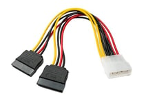 System-S SATA Y Cable 20 cm 2 x 15 Pin Female to IDE 4-Pin Molex Female Adapter for Hard Drive Drives